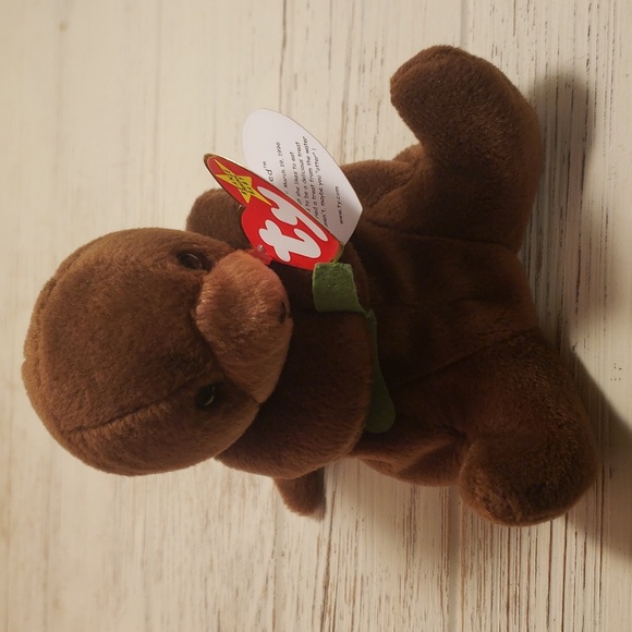 Vintage Pair Ty Beanie Babies Smoochy the Frog '97 & Seaweed the Otter '96 NWT - Picture 7 of 11